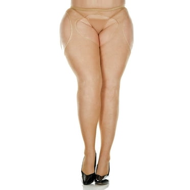 UA1901PL Morris Costumes Women's Sheer Waistband Suspender Pantyhose Plus Size